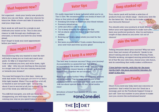 The 1:1 Diet - New Starter Tri-fold Leaflet