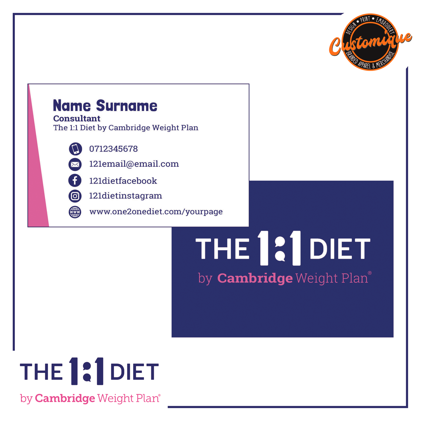 The 1:1 Diet - Classic Business Cards