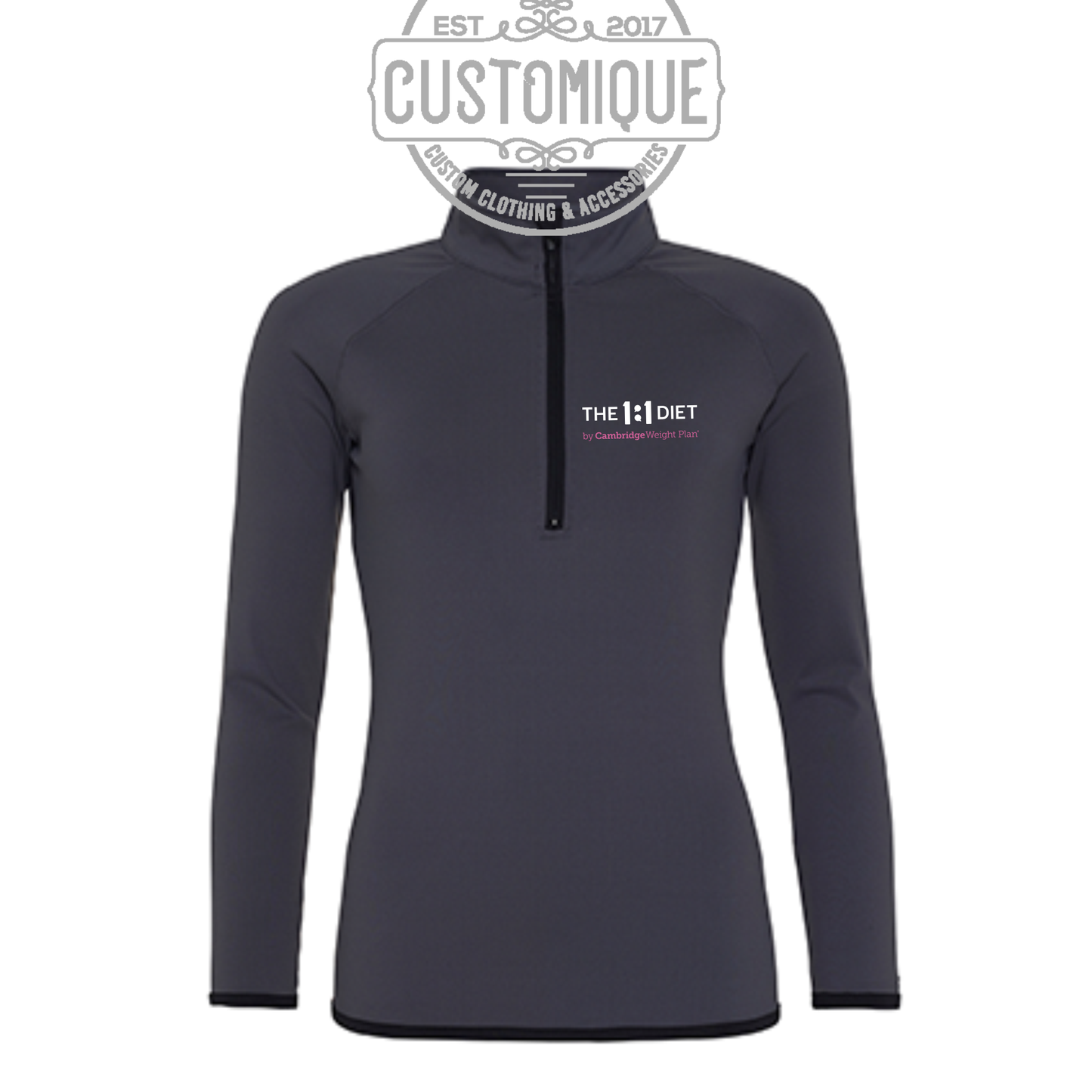 The 1:1 Diet - Girlie Cool 1/2 Zip Sweatshirt